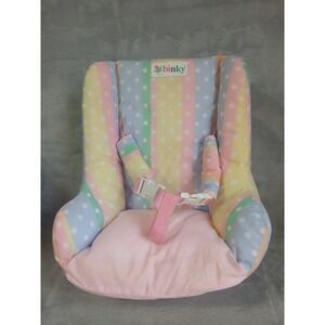 Vintage Binky Doll Carrier Seat Backpack Pastel Stripes Polka Dot Toy Accessory